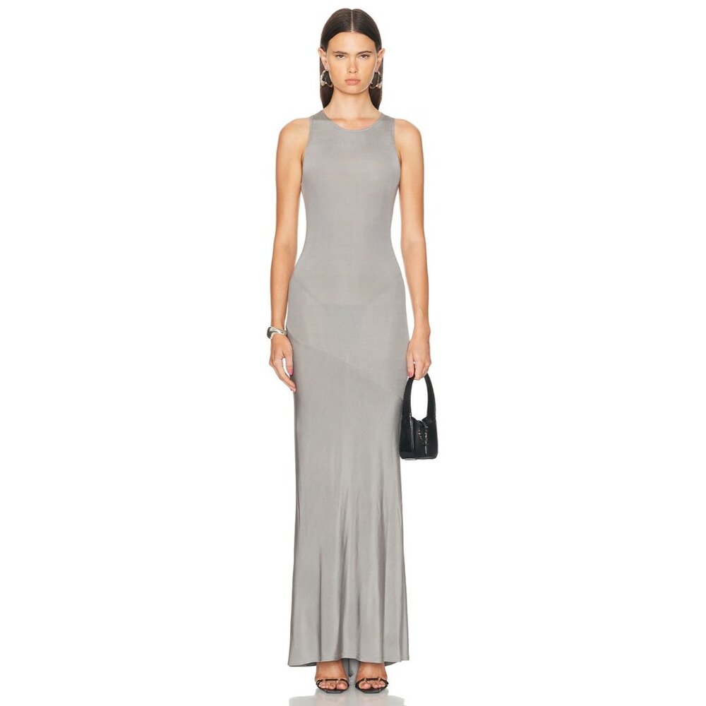Atlein Sleeveless Long Dress in Grey